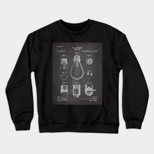 Edison Lamp Patent - New Homeowner Housewarming Décor Art - Black Chalkboard Crewneck Sweatshirt